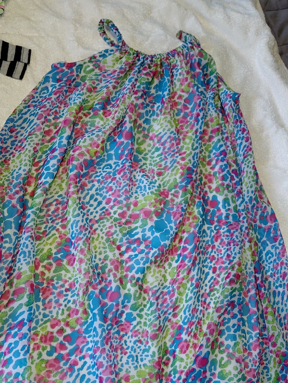Bright Multicolor Animal Print Cold-Shoulder Sundress